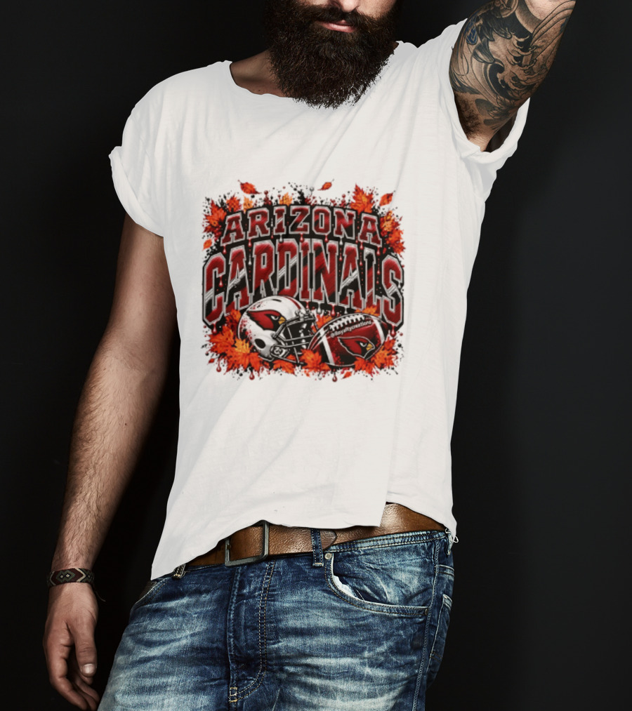 Arizona Cardinals Football Helmet Autumn Leaves 2026 T-Shirt