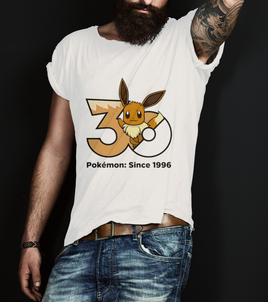 Eevee Pokémon 30th Anniversary Since 1996 Celebration T-Shirt