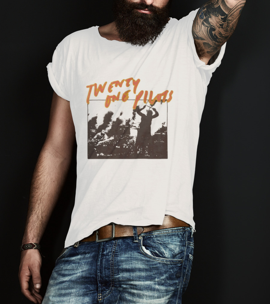 Twenty One Pilots Live Photo Silhouette Drummer Stage Performance T-Shirt