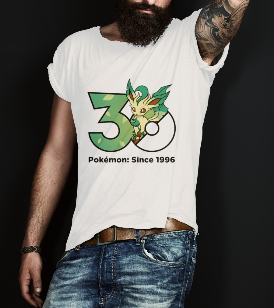Leafeon Pokemon 30th Anniversary Since 1996 T-Shirt