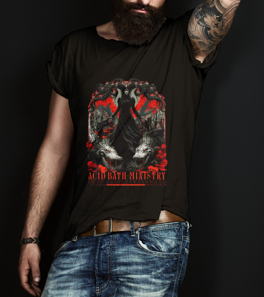 Acid Bath Ministry Twin Tribes Windhand Red Rocks Amphitheatre Event Morrison CO September 15 2026 T-Shirt