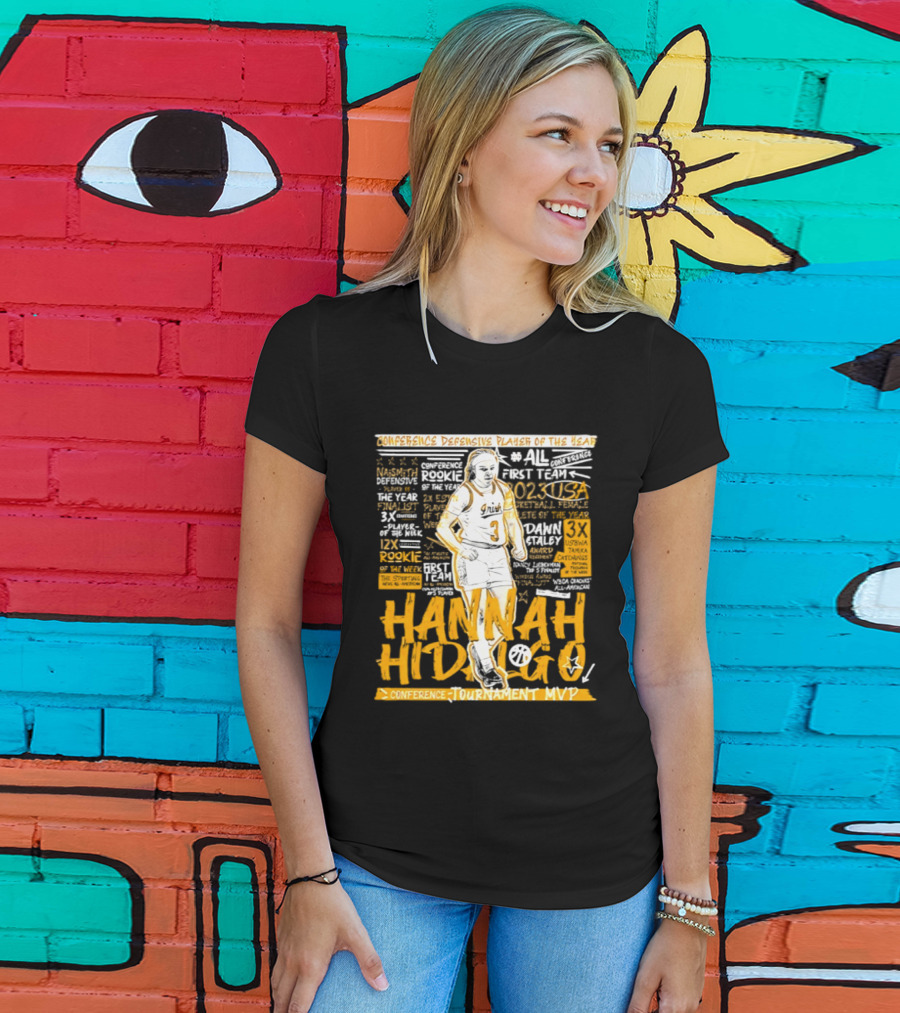 Hannah Hidalgo 2023 NCAA Conference Defensive Player Of The Year Tournament MVP Rookie Team Honors T-Shirt
