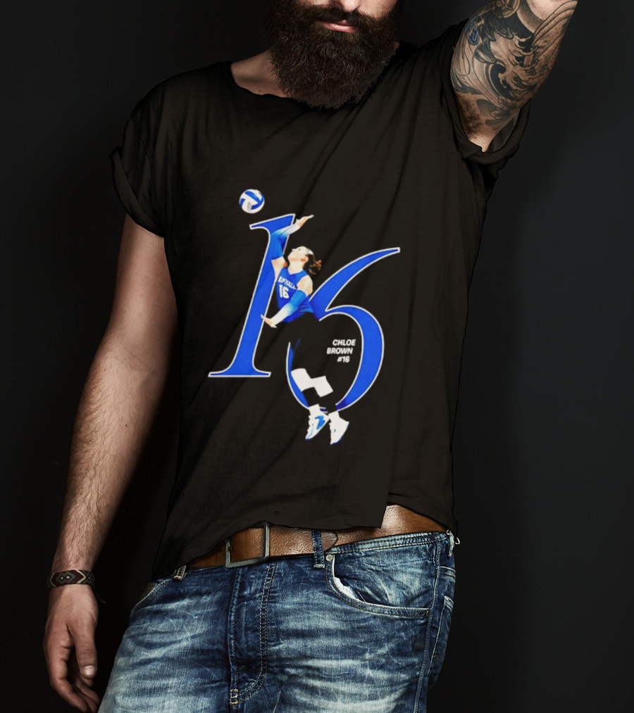 Chloe Brown 16 Buffalo Bulls NCAA Volleyball Player Action Pose T-Shirt