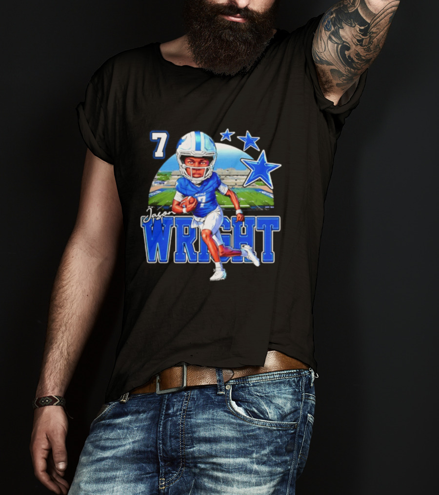 Buffalo Bulls Jason Wright 7 NCAA Football Player Caricature T-Shirt