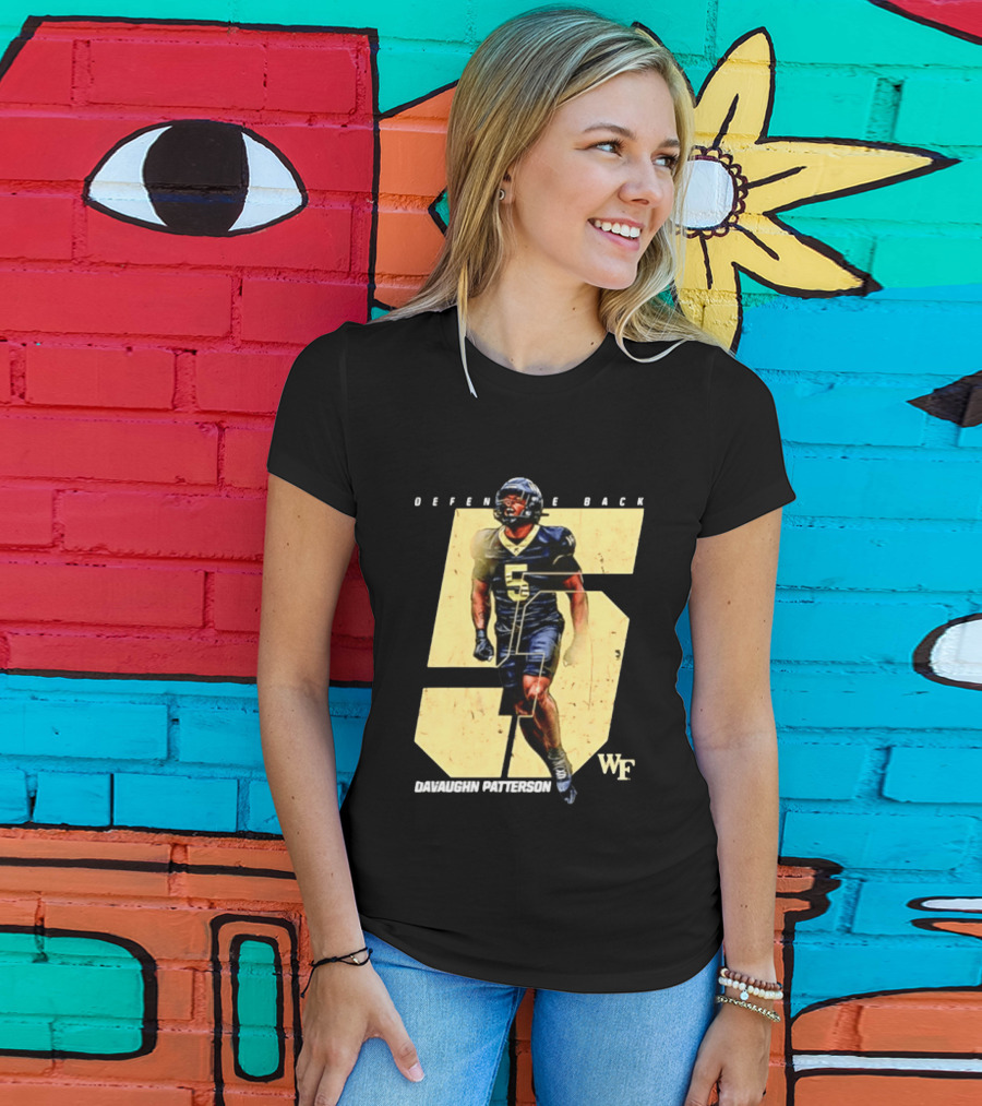 Davaughn Patterson Wake Forest Football Defensive Back Number 5 WF T-Shirt