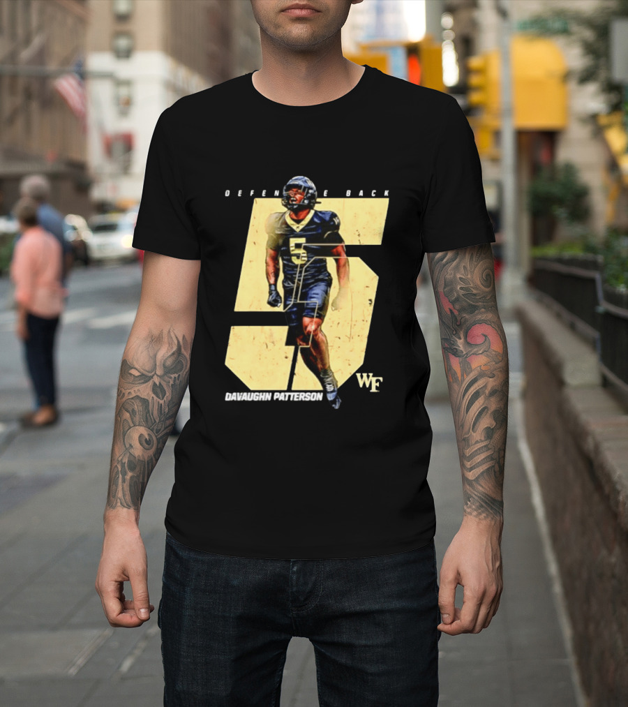Davaughn Patterson Wake Forest Football Defensive Back Number 5 WF T-Shirt
