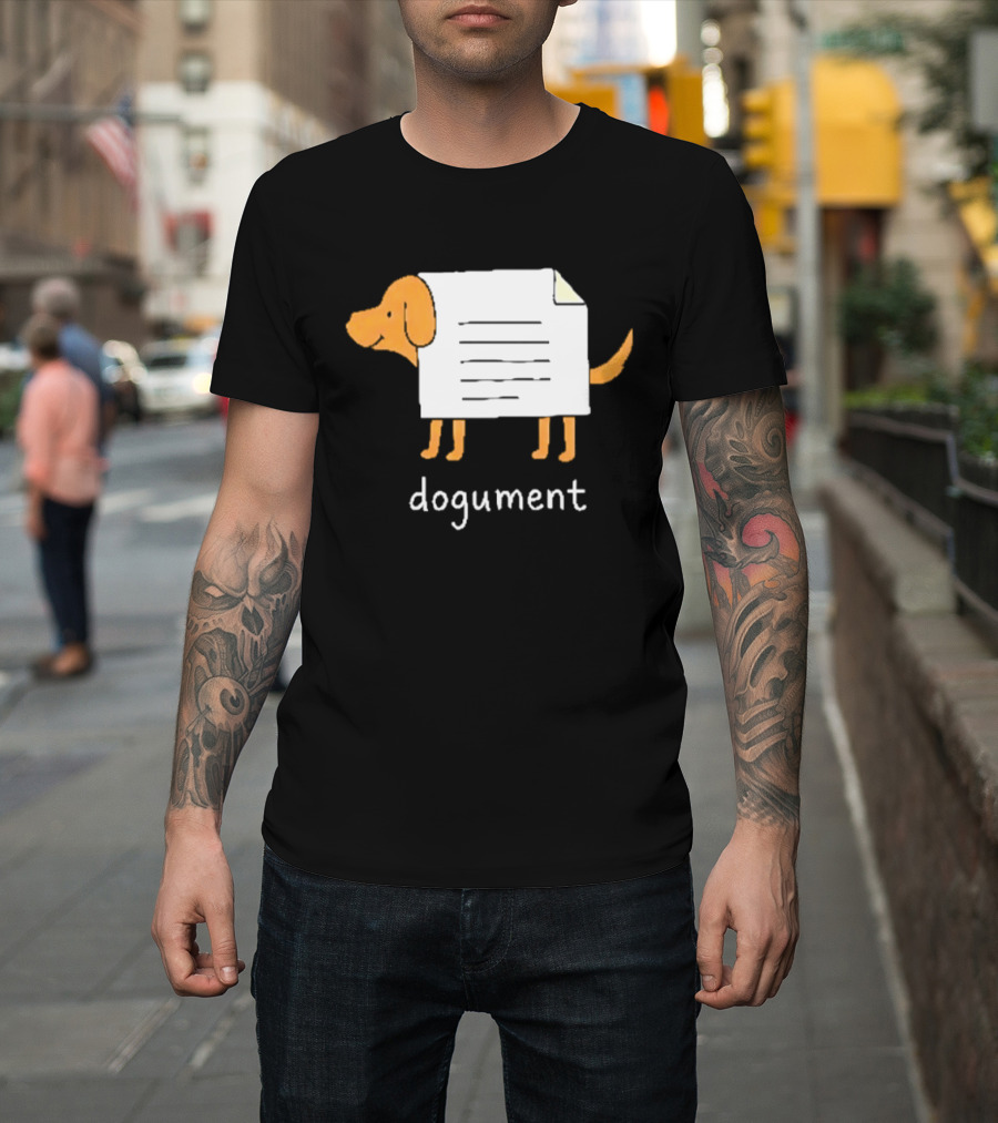 Dogument Pun Dog Document Office Humor T-Shirt