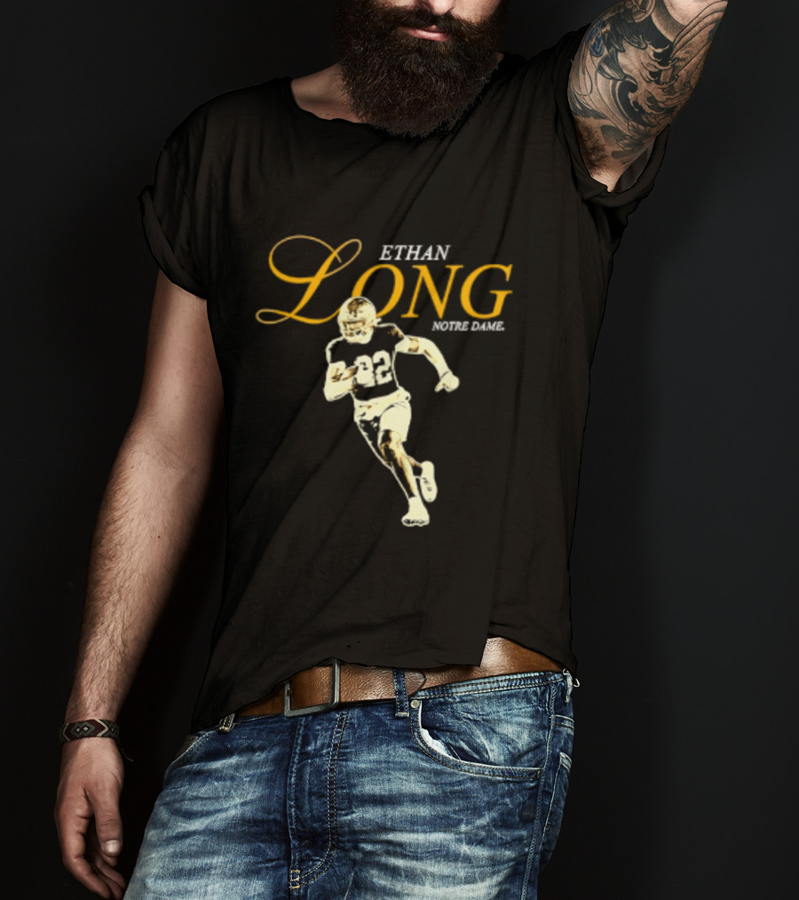Ethan Long 22 Notre Dame NCAA Football Player T-Shirt