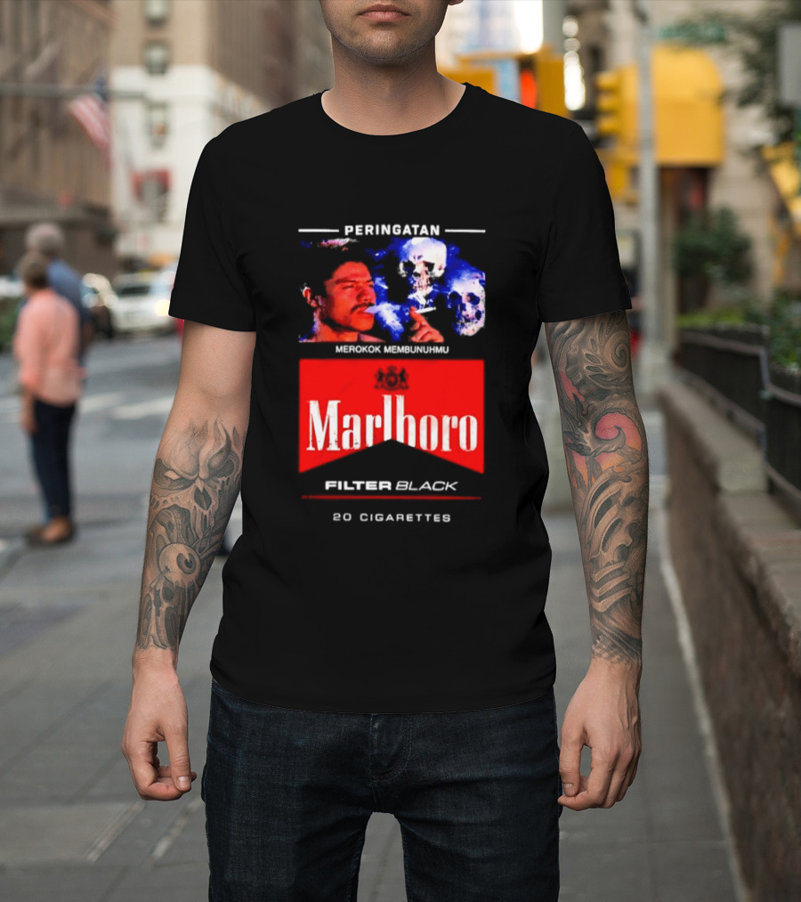 Marlboro Filter Black Peringatan Merokok Membunuhmu 50 Cigarettes T-Shirt