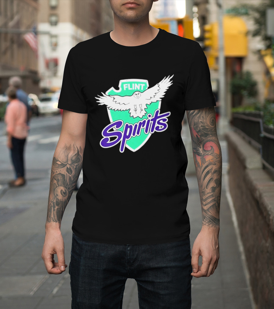 Flint Spirits Eagle Shield Vintage Sports Team T-Shirt