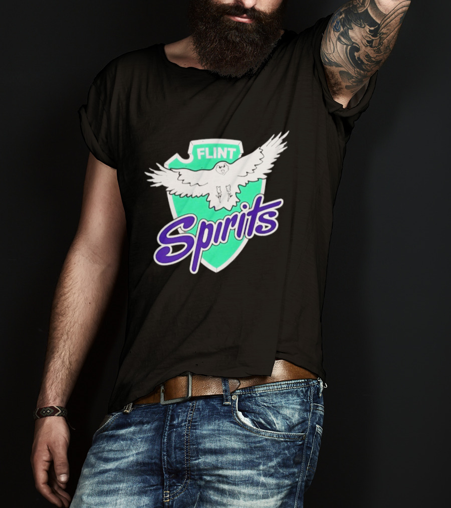 Flint Spirits Eagle Shield Vintage Sports Team T-Shirt
