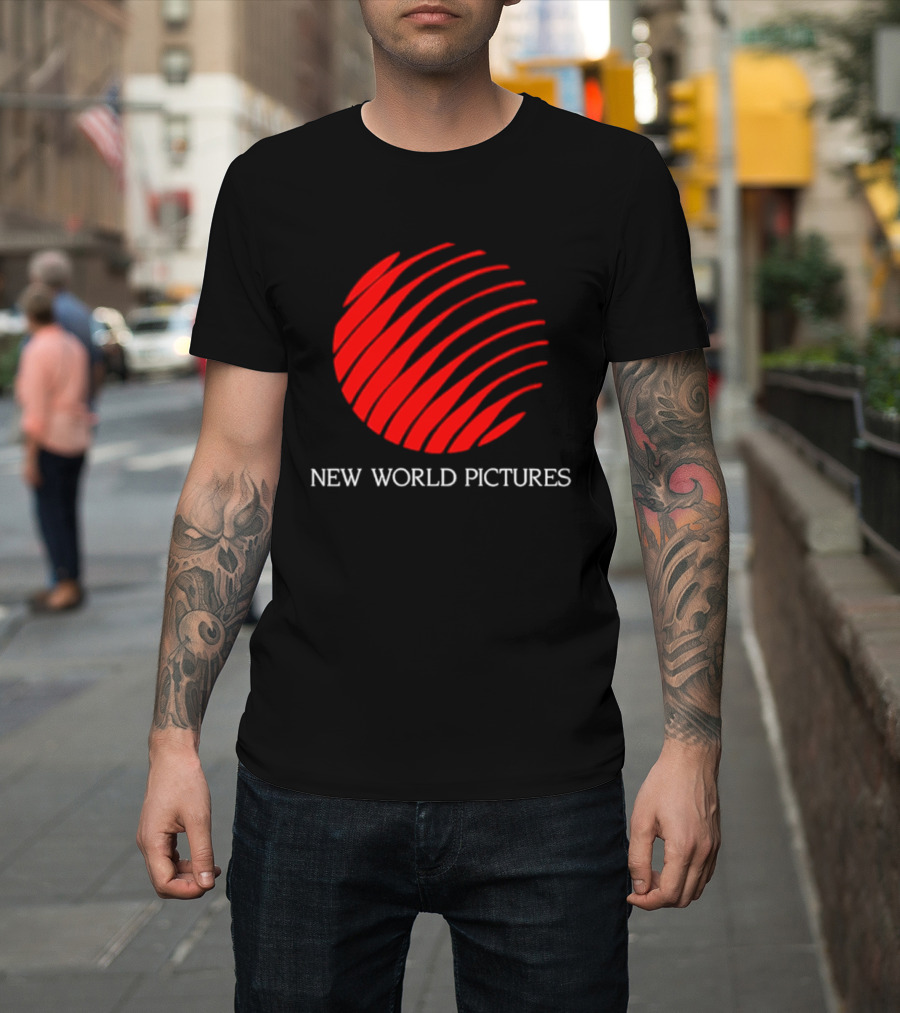 New World Pictures Film Production Classic Cinema Red Spiral T-Shirt