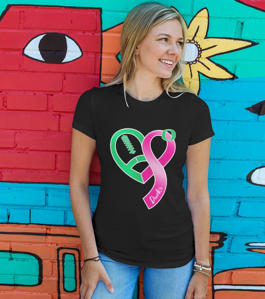 Oregon Ducks Pink Ribbon Breast Cancer Awareness 2026 T-Shirt