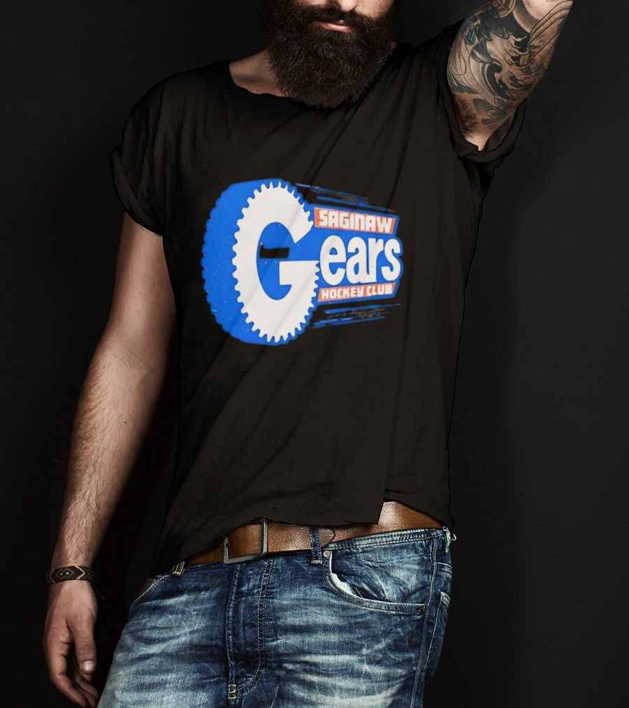 Saginaw Gears Hockey Club IHL Retro Team T-Shirt