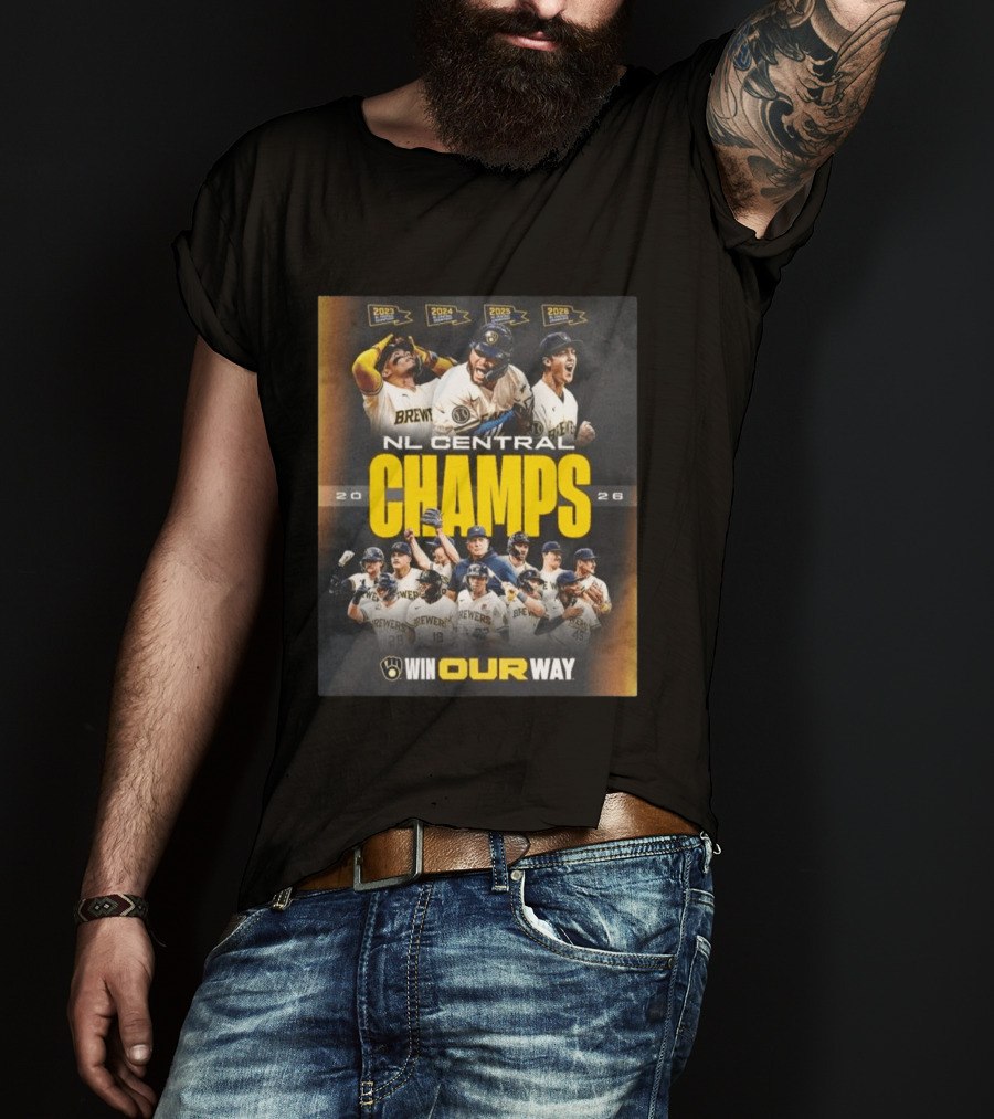 Brewers NL Central Champs 2026 Win Our Way T-Shirt