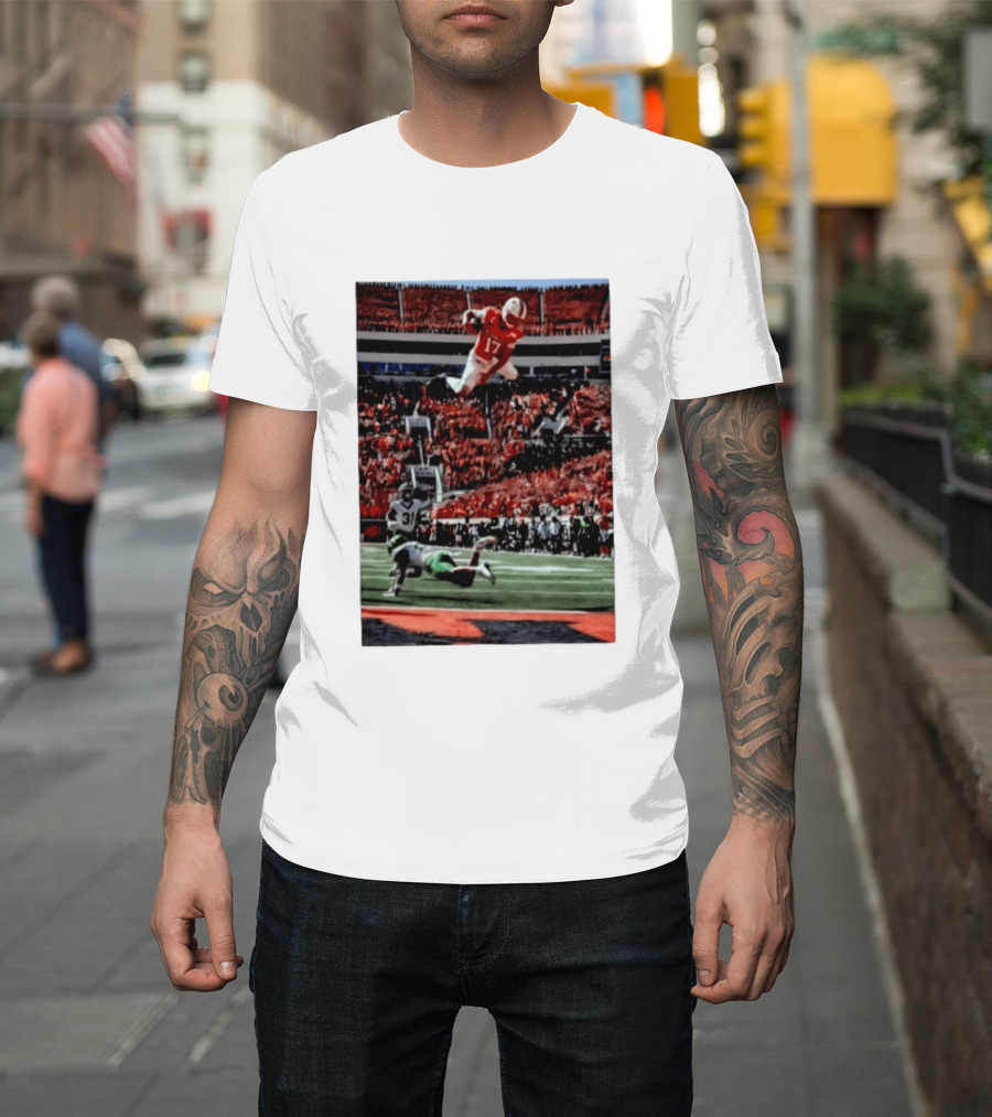 Brennan Presley Oklahoma State Cowboys Touchdown Football Action Stadium Scene T-Shirt