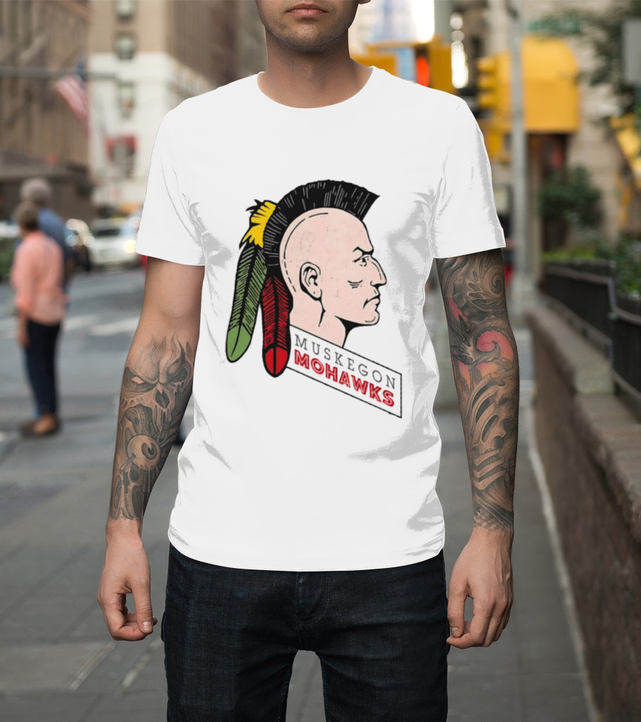 Muskegon Mohawks IHL Minor League Hockey Vintage Team T-Shirt
