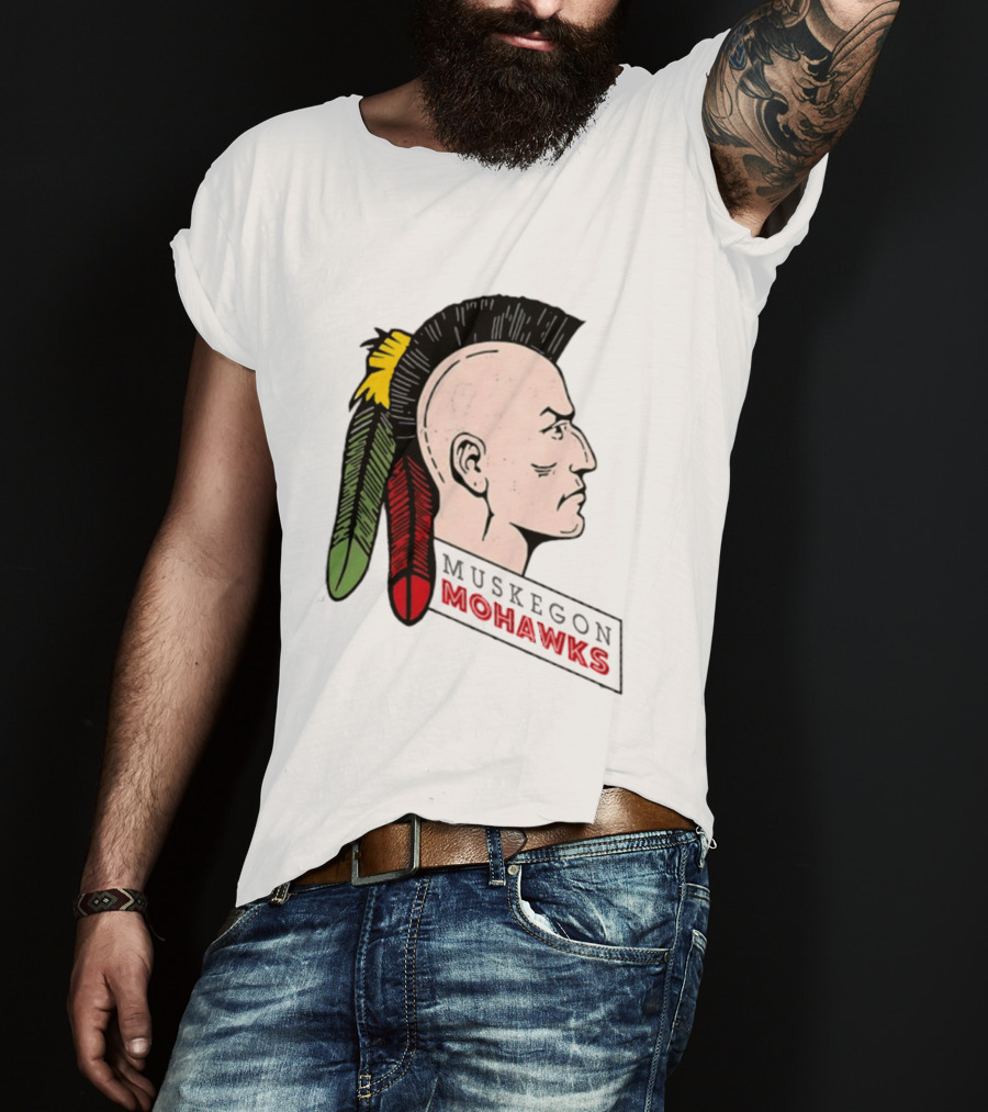 Muskegon Mohawks IHL Minor League Hockey Vintage Team T-Shirt