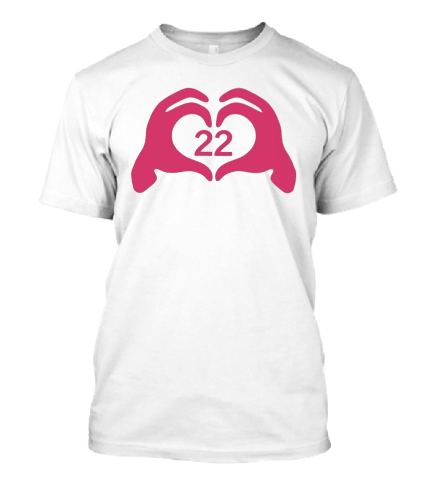 Feelin 22 Pink Heart Hands Gesture T-Shirt