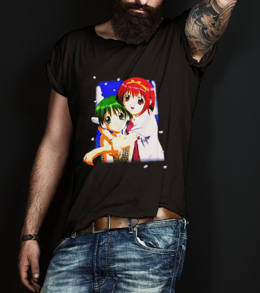 Aquaplus Hike Softgarage Chillweeb Anime Girls Cherry Blossom Hugging Scene T-Shirt