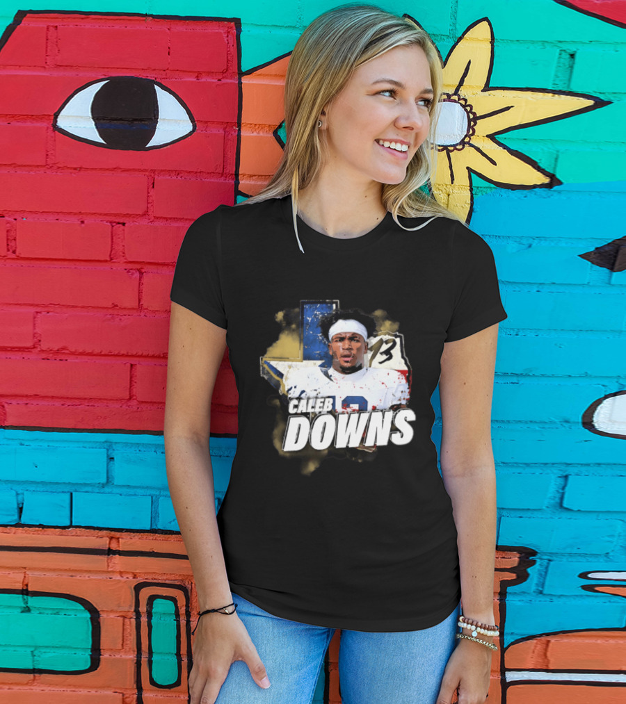 Caleb Downs Number 13 Lone Star State Football Dallas Cowboys T-Shirt