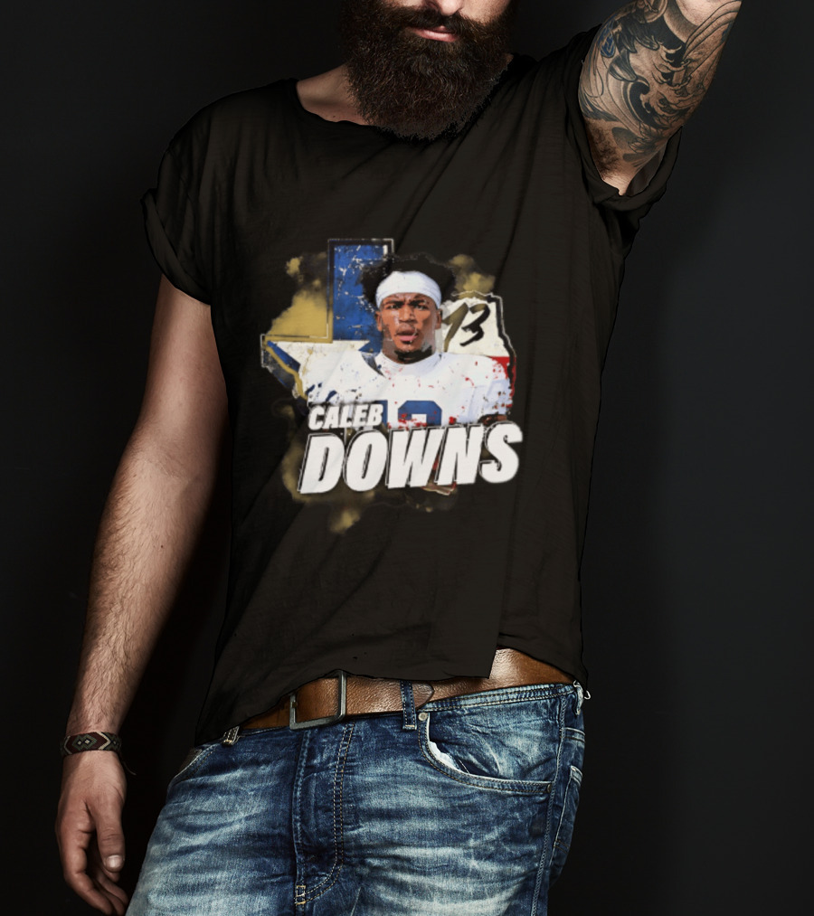 Caleb Downs Number 13 Lone Star State Football Dallas Cowboys T-Shirt