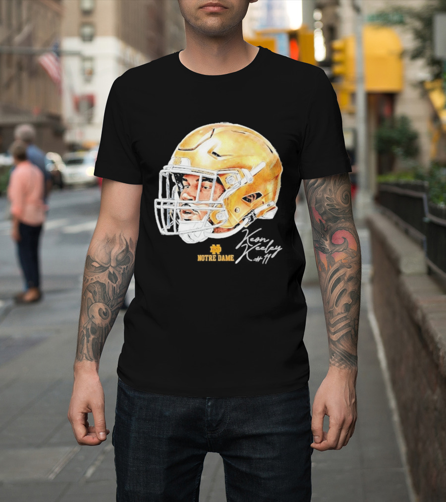 Keon Keeley 11 Notre Dame Football Helmet Swag T-Shirt