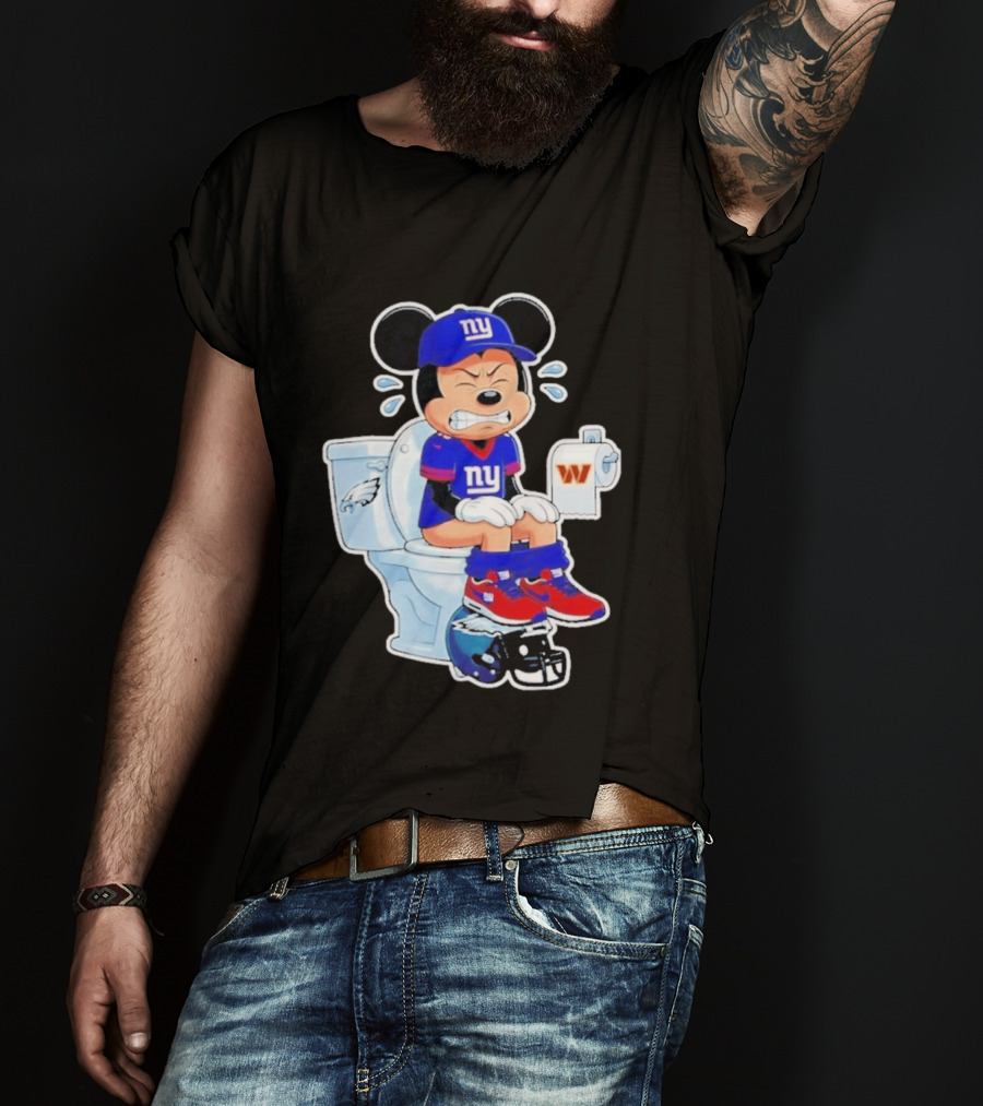 Mickey New York Giants Toilet Eagles Commanders Football Helmet T-Shirt