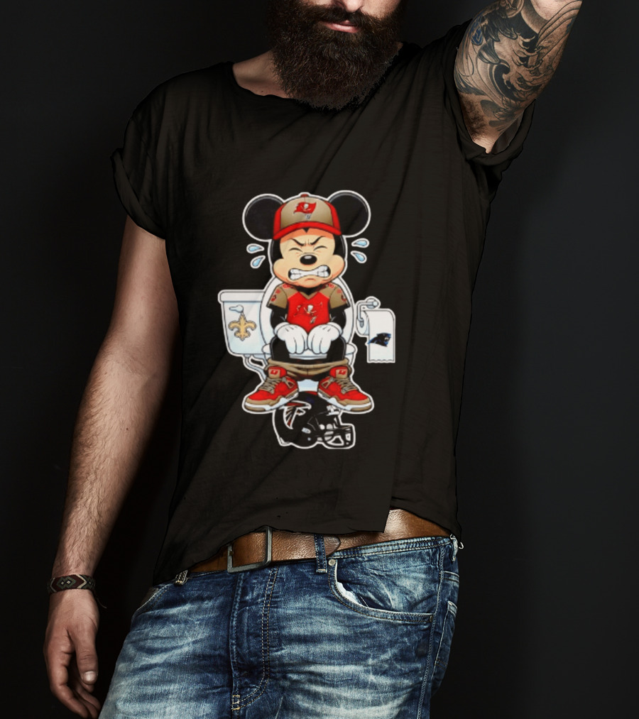 Mickey Toilet Tampa Bay Buccaneers Falcons Saints Panthers Football T-Shirt