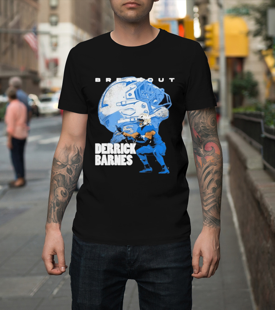 Derrick Barnes Detroit Lions Breakout Helmet T-Shirt