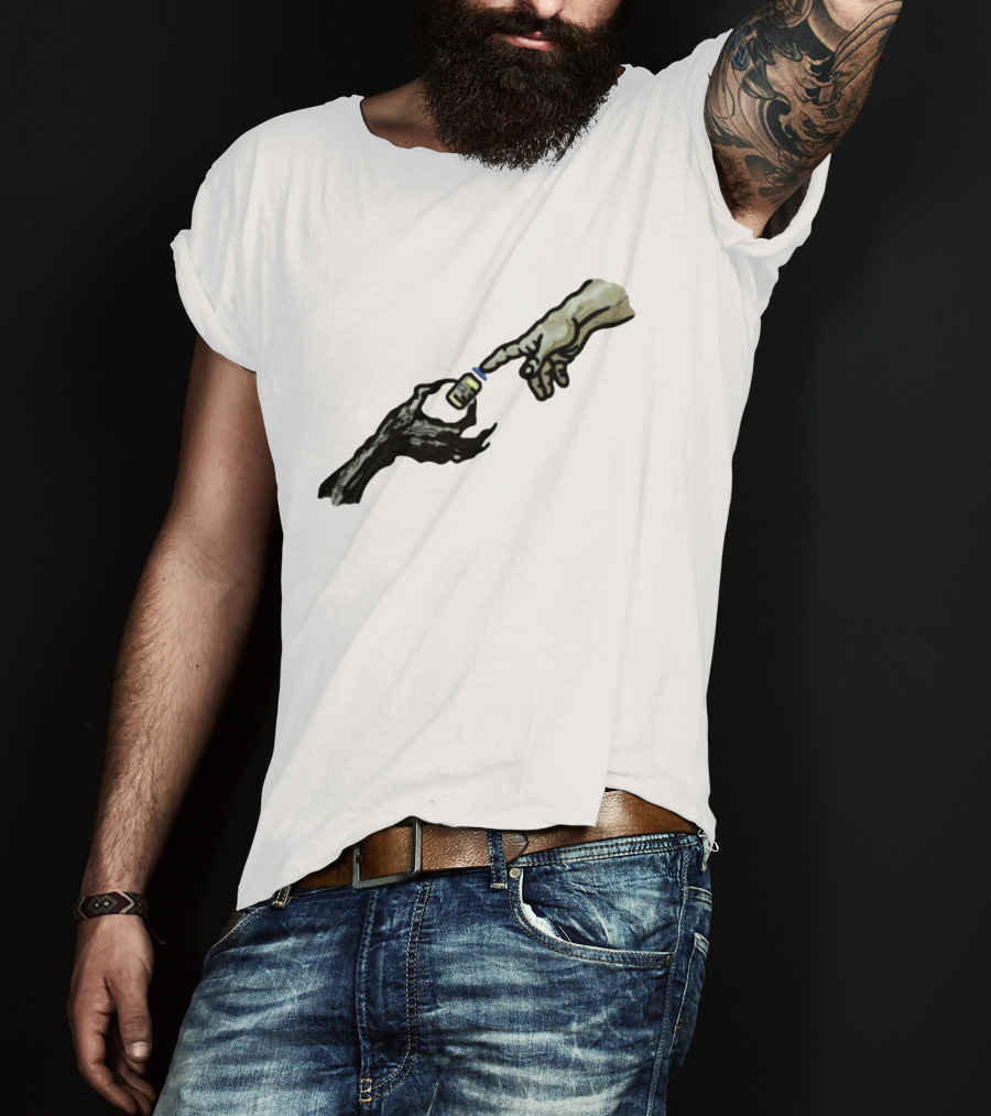 Michelangelo Creation Of Adam Vaccine Hand T-Shirt