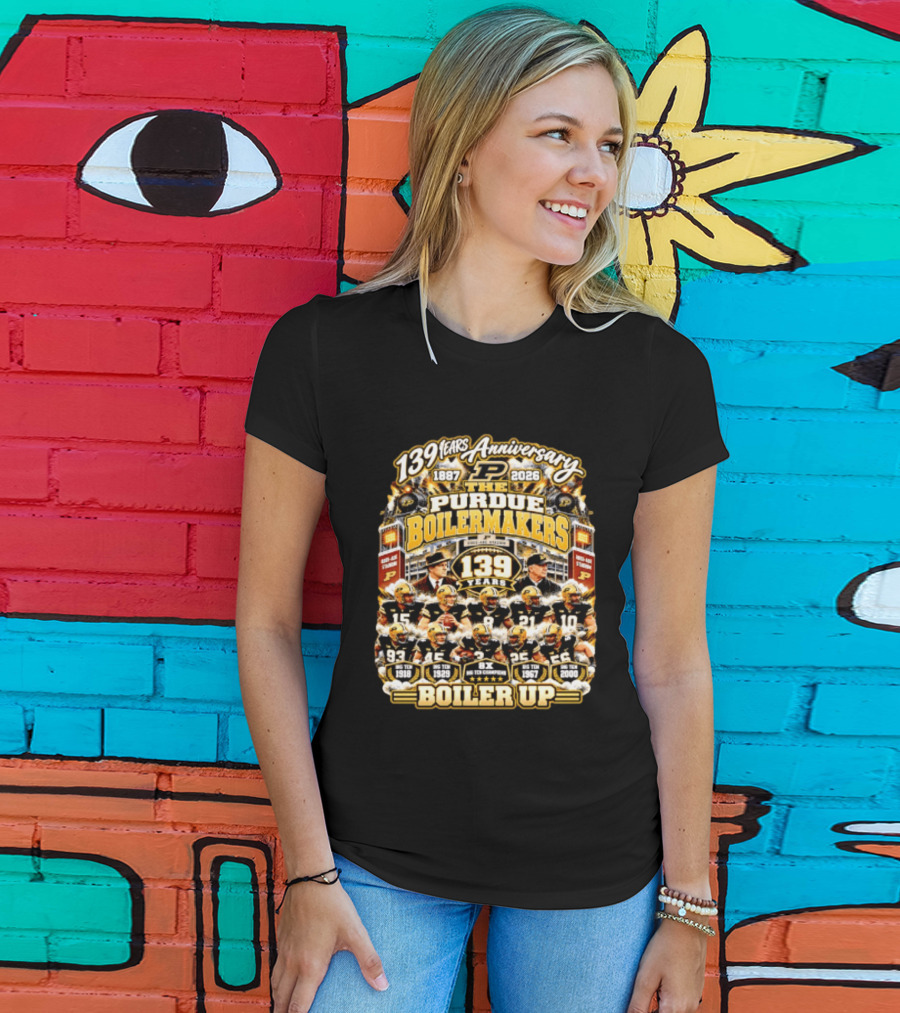 139 Years Anniversary 1887 2026 The Purdue Boilermakers Boiler Up Big Ten Champions T-Shirt