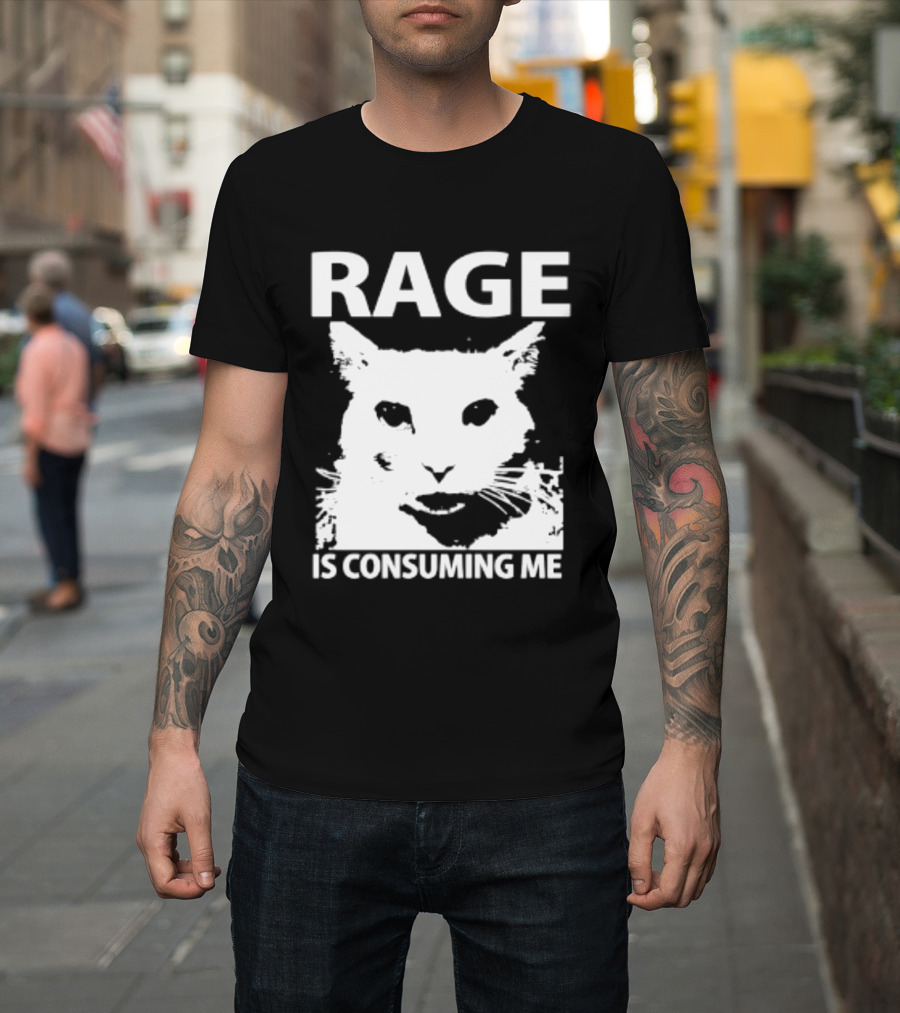 Rage Is Consuming Me Cat Meme T-Shirt