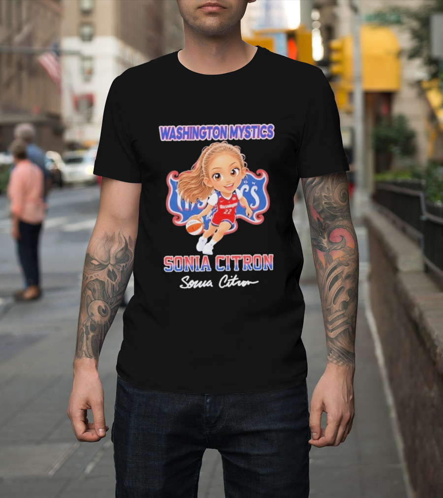 Washington Mystics Sonia Citron Basketball Player Caricature T-Shirt