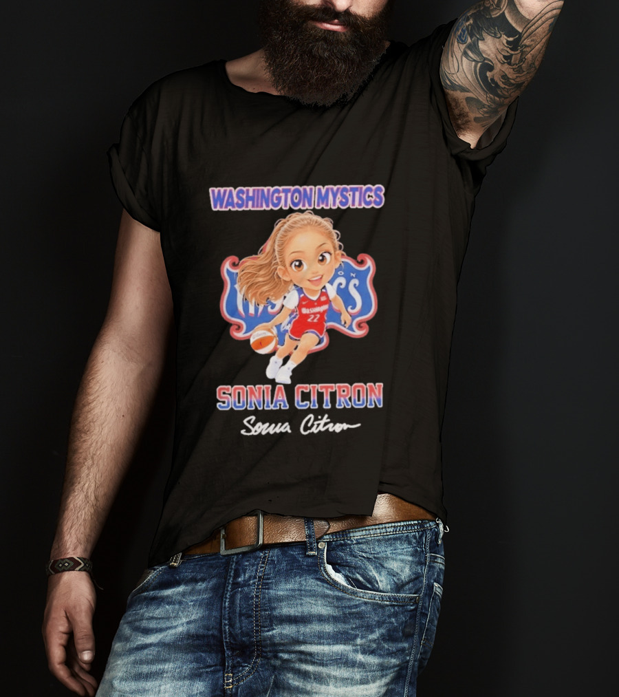 Washington Mystics Sonia Citron Basketball Player Caricature T-Shirt