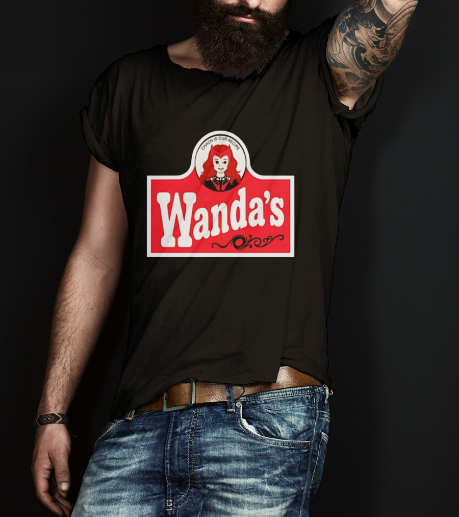 Wanda's Chaos Is Our Recipe Text With Character Graphic And Red T-Shirt