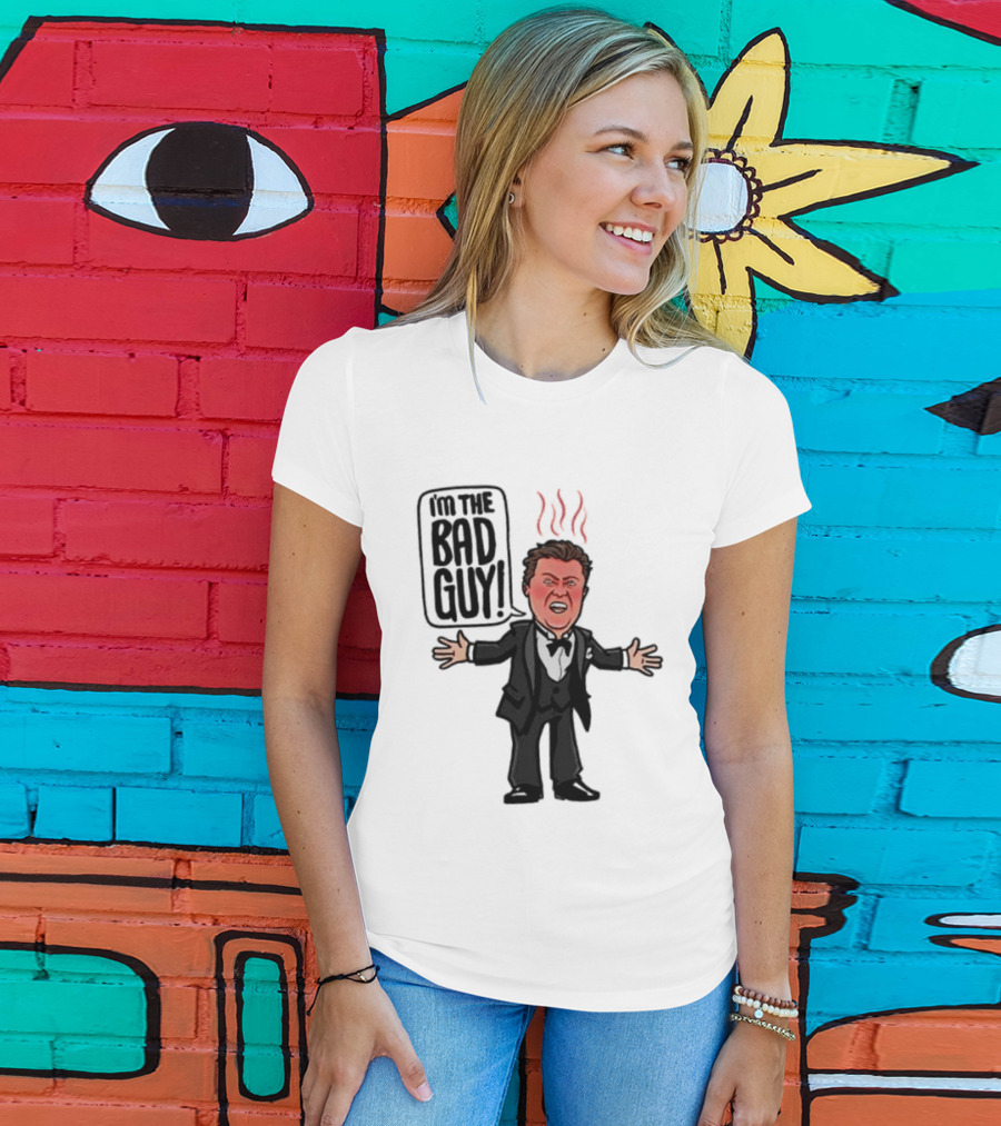 Say Hello To The Bad Guy Cartoon Flames Expression T-Shirt