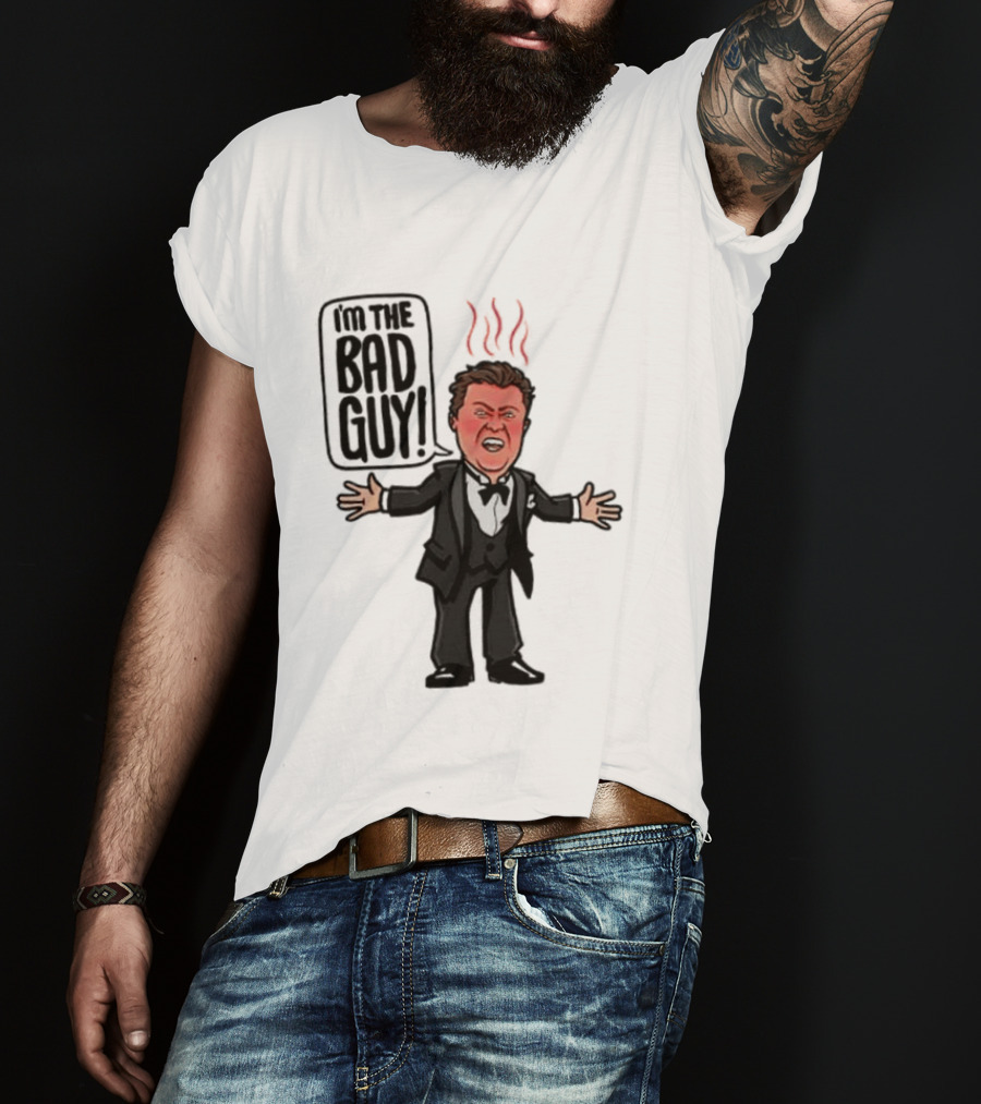 Say Hello To The Bad Guy Cartoon Flames Expression T-Shirt