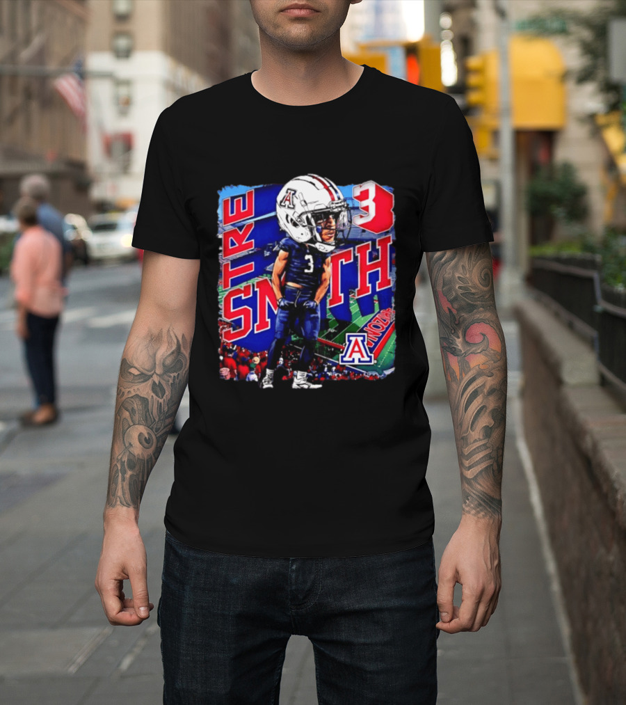 Tre Smith 3 Arizona Wildcats NCAA Football Caricature T-Shirt