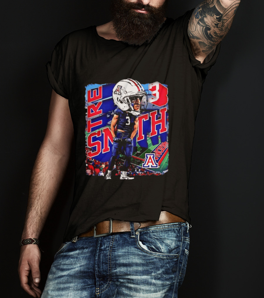 Tre Smith 3 Arizona Wildcats NCAA Football Caricature T-Shirt