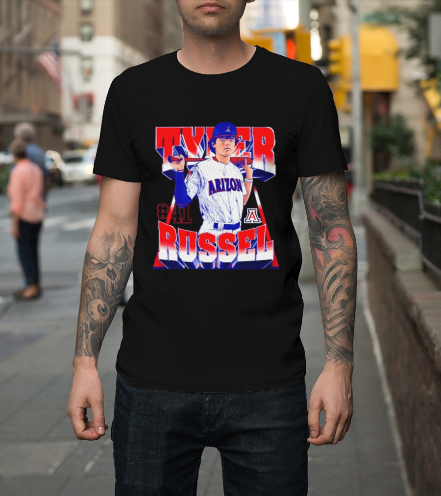 Tyler Russell #41 Arizona Wildcats NCAA Baseball Player T-Shirt
