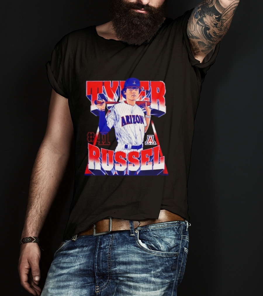 Tyler Russell #41 Arizona Wildcats NCAA Baseball Player T-Shirt