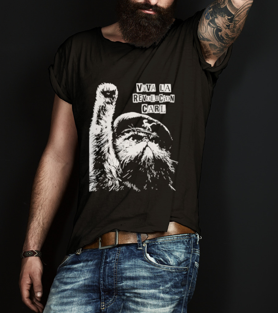 Viva La Revolucion Carl Cat Che Guevara T-Shirt