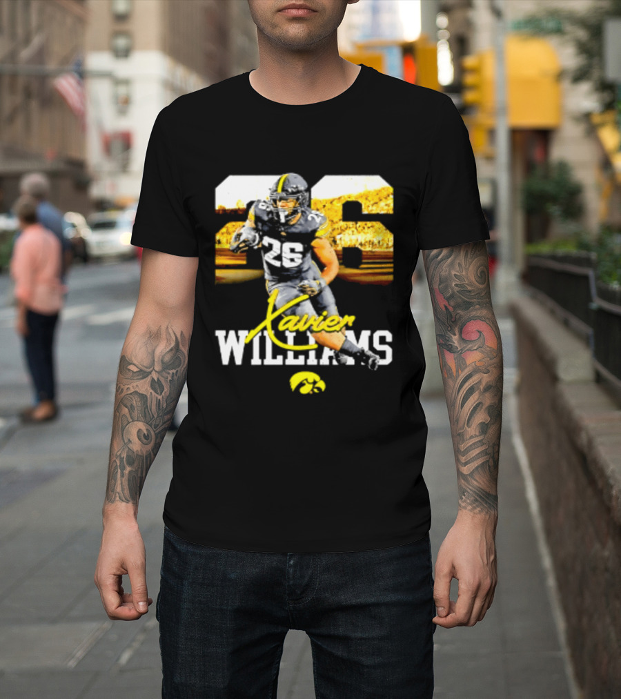 Iowa Hawkeyes Xavier Williams 26 NCAA Football Player Number T-Shirt