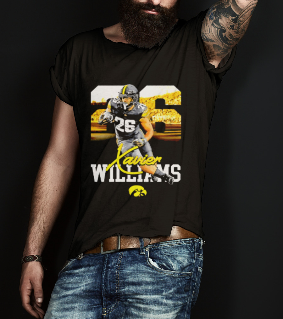 Iowa Hawkeyes Xavier Williams 26 NCAA Football Player Number T-Shirt