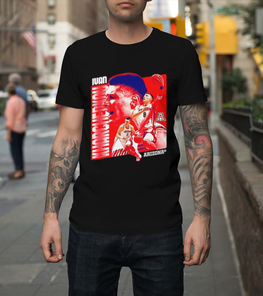 Ivan Kharchenkov 8 Arizona Wildcats NCAA Basketball Player T-Shirt