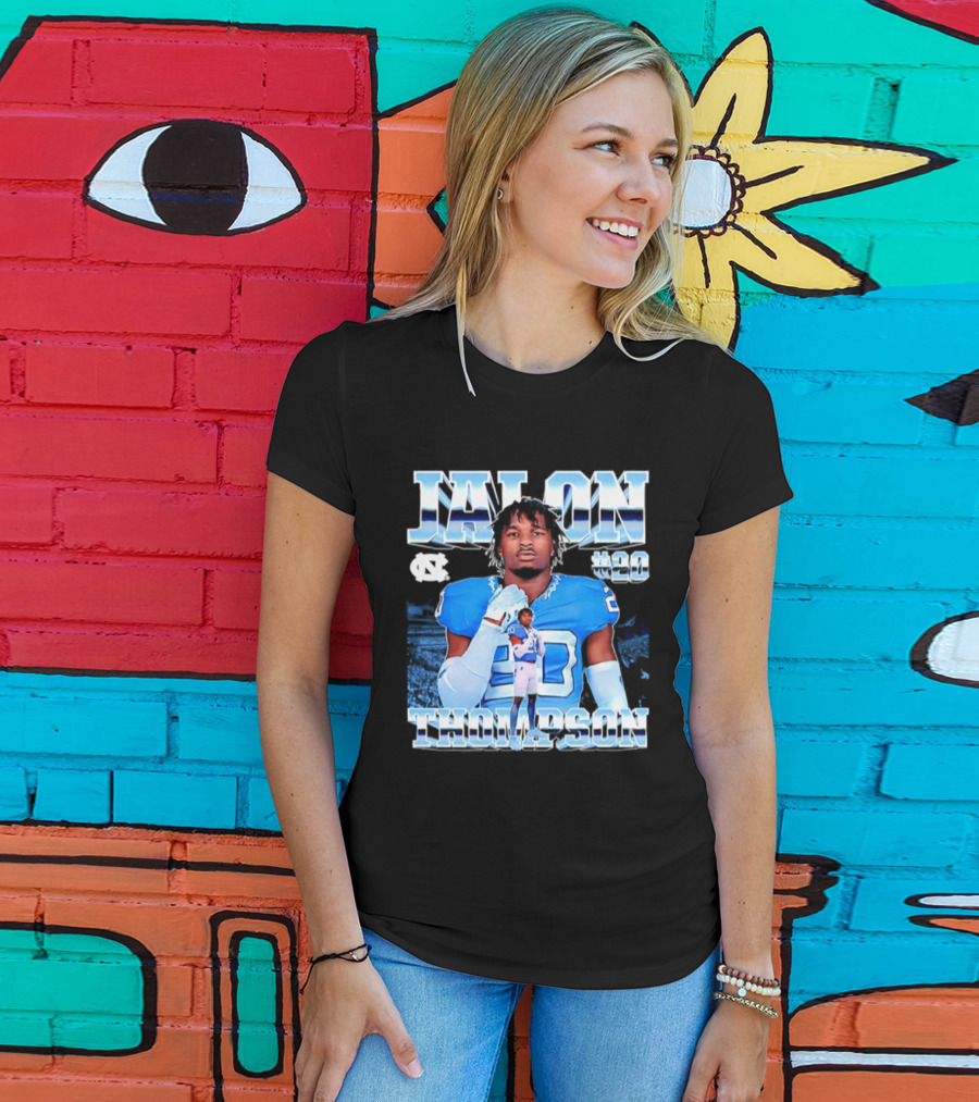 Jalon Thompson 20 North Carolina Tar Heels NCAA Football T-Shirt