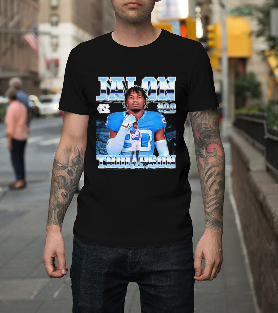 Jalon Thompson 20 North Carolina Tar Heels NCAA Football T-Shirt