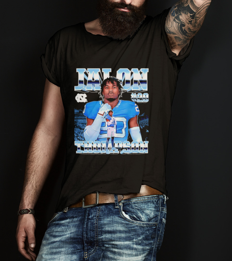 Jalon Thompson 20 North Carolina Tar Heels NCAA Football T-Shirt