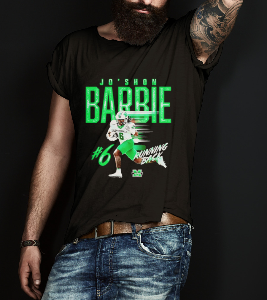 Jo'shon Barbie 6 Marshall Thundering Herd Running Back NCAA Football Player T-Shirt